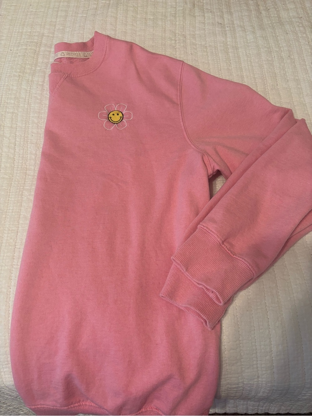 Pink Daisy Smiley Crewneck Sweatshirt